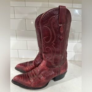 Classic Burgundy Exotic Skin Western Cowboy Boots